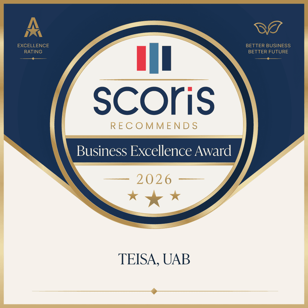Teisa pelnė „Scoris Business Excellence Award 2026“ apdovanojimą